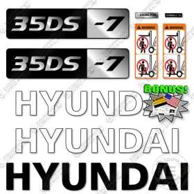 Aftermarket 35ds-7 Fits Hyundai Decal Kit Forklift - 7 Year Outdoor 3m Vinyl