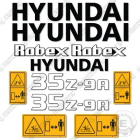 Aftermarket 35z-9a Hyundai Decal Kit Excavator-