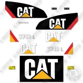 Aftermarket 374dl Fits Caterpillar 374 Dl Decal Kit Excavator- 7yr Outdoor 3m Vinyl