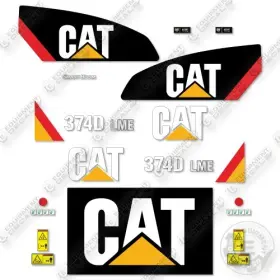 Aftermarket 374dlme Fits Caterpillar 374 Dlme Decal Kit Excavator- 7yr Outdoor 3m Vinyl