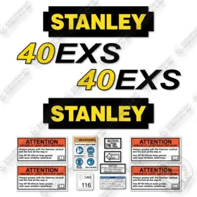 Aftermarket 40-exs Fits Stanley 40exs Decal Kit Hydraulic Hammer Replacement Stickers - 3m Vinyl