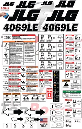 Aftermarket 4069le Fits Jlg Scissor Lift Decal Kit Laminated 3m Vinyl 8-year Outdoor