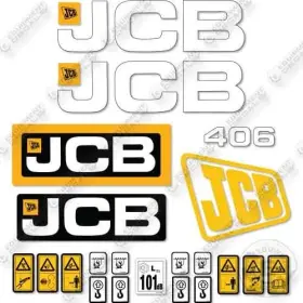 Aftermarket 406t4 Fits Jcb Wheel Loader Decal Kit - 7 Year Outdoor 3m Vinyl