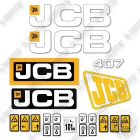 Aftermarket 407t4 Fits Jcb Wheel Loader Decal Kit - 7 Year Outdoor 3m Vinyl