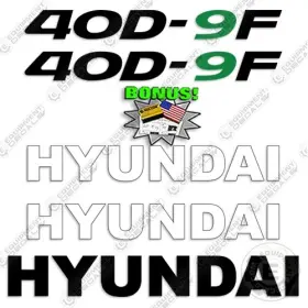 Aftermarket 40d-9f Hyundai Decal Kit Forklift 40 D - 7 Year Outdoor 3m Vinyl Decals Bonus