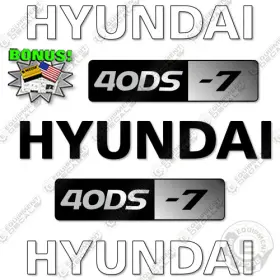 Aftermarket 40ds-7 Fits Hyundai Decal Kit Forklift - 7 Year Outdoor 3m Vinyl