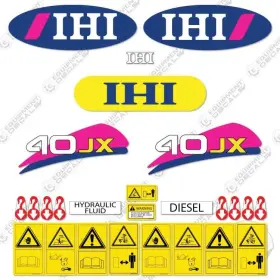 Aftermarket 40jx Fits Ihi Decal Kit Mini Excavator - 7 Year Outdoor 3m Vinyl