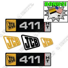 Aftermarket 411ht Fits Jcb 411 Ht Decal Kit Wheel Loader - 7 Year Outdoor 3m Vinyl