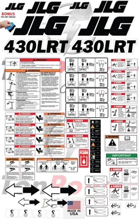 Aftermarket 420lrt Fits Jlg Scissor Lift Decal Kit Laminated 3m Vinyl - Free Shipping