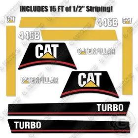 Aftermarket 446b Fits Caterpillar Decal Kit Backhoe Loader - 7 Year Outdoor 3m Vinyl
