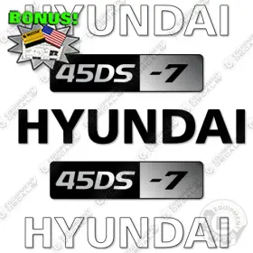 Aftermarket 45ds-7 Fits Hyundai Decal Kit Forklift - 7 Year Outdoor 3m Vinyl