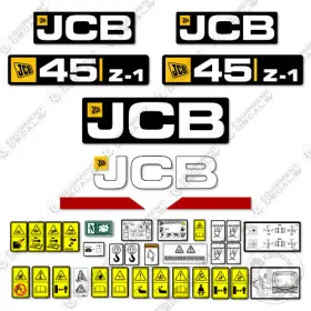 Aftermarket 45z-1 Fits Jcb Decal Kit Mini Excavator - 7 Year Outdoor 3m Vinyl Aftermarket 45z-1 Fits Jcb Decal Kit Mini Excavator - 7 Year Outdoor 3m Vinyl