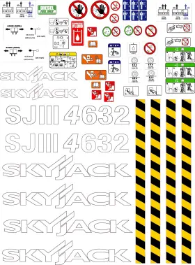 Aftermarket 4632 Skyjack Sjiii Scissor Lift Decal Kit / 3m Vinyl