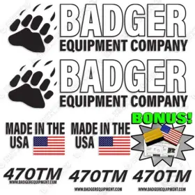 Aftermarket 470tm Badger Vehicle Safety Decal Kit - Boom Excavator Telescopic Decals Bonus