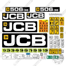 Aftermarket 506-36 Fits Jcb 2018 Decal Kit Telehandler - 7 Year Outdoor 3m Vinyl