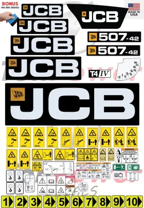 Aftermarket 507-42 Fits Jcb Tier 4 Decal Kit-telescopic Forklift 3m Vinyl/free Shipping