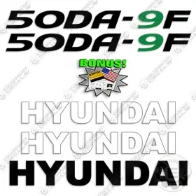 Aftermarket 50da-9f Hyundai Decal Kit Forklift - 7 Year Outdoor 3m Vinyl Decals Bonus