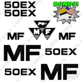 Aftermarket 50ex Fits Massey Ferguson 50eh Decal Kit Backhoe - 7 Year Outdoor 3m Vinyl Bonus