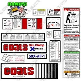 Aftermarket 50x-af-1 Coats Decal Kit Rim Clamp Equipment - 7 Year Outdoor 3m Vinyl Bonus