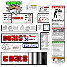 Aftermarket 50x-ah-2 Coats Decal Kit Rim Clamp Equipment - 7 Year Outdoor 3m Vinyl Bonus