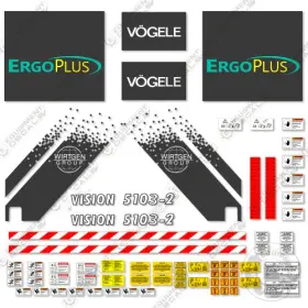 Aftermarket 5103-2 Fits Vogele Vision Decal Kit Asphalt Paver - Discounted Sticker Set