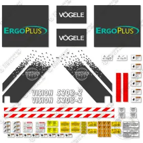 Aftermarket 5203-2 Fits Vogele Vision Decal Kit Asphalt Paver - Discounted Sticker Set