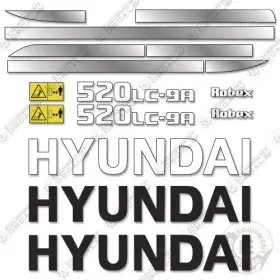 Aftermarket 520lc-9a Hyundai Decal Kit Excavator -