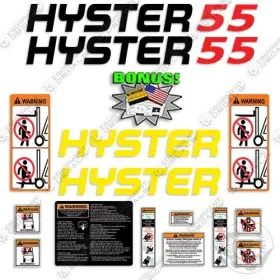 Aftermarket 55xm Hyster Decal Kit Forklift 55 Xm Lift - 7 Year Outdoor Vinyl Decals Bonus