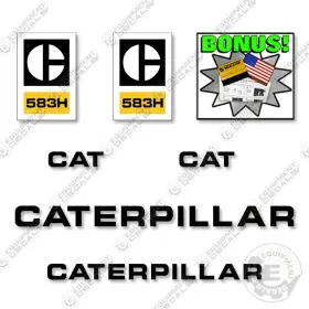 Aftermarket 583h Fits Caterpillar Decal Kit Dozer Pipe Layer - 7 Year Outdoor 3m Vinyl