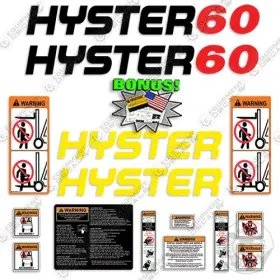 Aftermarket 60xm Hyster Decal Kit Forklift 60 Xm Lift - 7 Year Outdoor Vinyl Decals Bonus