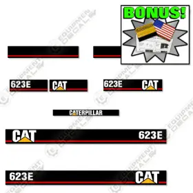 Aftermarket 623e Fits Caterpillar Decal Kit Scraper Motor Grader - 7 Year 3m Vinyl