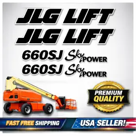 Aftermarket 660sj Fits Jlg Decal Kit Boom Lift Sky Power Sticker Set - High Quality