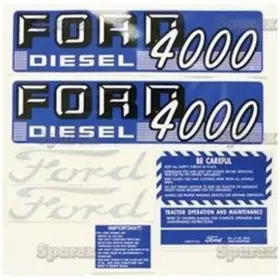 Aftermarket 67697 Ford 4000 4 Cyl Diesel 1962 - 1964 Tractor Replacement Decal Set Kit Aftermarket 67697 Ford 4000 4 Cyl Diesel 1962 - 1964 Tractor Replacement Decal Set Kit