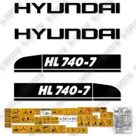 Aftermarket 740-7 Fits Hyundai Hl740-7 Decal Kit Wheel Loader - 7 Year Outdoor 3m Vinyl