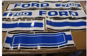 Aftermarket 7700 New Ford Tractor Hood Decal Set. High Quality Vinyl Set Aftermarket 7700 New Ford Tractor Hood Decal Set. High Quality Vinyl Set