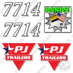 Aftermarket 7714 Fits Pj Trailers Decal Kit Trailer - 7 Year Outdoor 3m Vinyl
