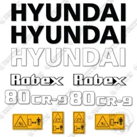 Aftermarket 80cr-9a Hyundai Decal Kit Excavator-