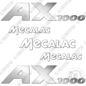 Aftermarket Ax1000 Fits Mecalac Decal Kit Wheel Loader Decals - 7 Year Outdoor 3m Vinyl