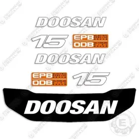 Aftermarket B15t-7 Fits Doosan 15 Decal Kit Forklift Fork Lift - 7 Year 3m Outdoor Vinyl