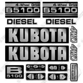 Aftermarket B5100 Fits Kubota Decal Kit Tractor - 7 Year Outdoor 3m Vinyl