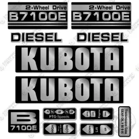 Aftermarket B7100e Fits Kubota Decal Kit Tractor - 7 Year Outdoor 3m Vinyl