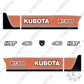 Aftermarket B7300 Fits Kubota Decal Kit Tractor Decals - Orange 7 Year Outdoor 3m Vinyl