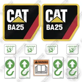 Aftermarket Ba25 Fits Caterpillar Decal Kit Angle Broom - 7 Year Outdoor 3m Vinyl