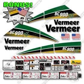 Aftermarket Bc900xl Fits Vermeer Brush Chipper Decal Kit - 7 Year Outdoor 3m Vinyl