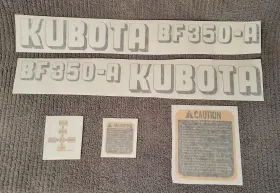 Aftermarket Bf350a Kubota Loader Decal Set - 2 Arm 3 Safety Decals Quality Reproduction
