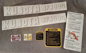Aftermarket Bf400g Kubota Loader Decal Set - 2 Arm 5 Safety Decals Quality Reproduction