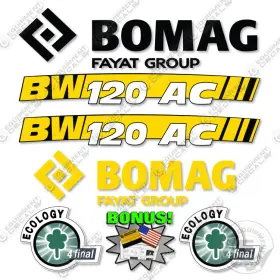 Aftermarket Bw120ac-5 Fits Bomag Decal Kit Roller - 7 Year Outdoor 3m Vinyl
