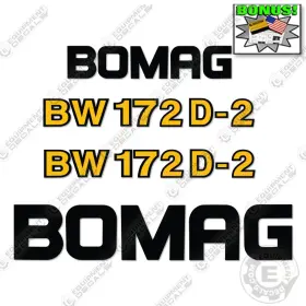 Aftermarket Bw172d-2 Fits Bomag Decal Kit Roller Sticker Replacement Set