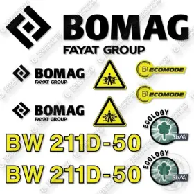 Aftermarket Bw211d-50 Fits Bomag Decal Kit Compacter- 7 Year Outdoor 3m Vinyl