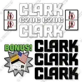 Aftermarket C20c Fits Clark Decal Kit Forklift - 7 Year Outdoor 3m Vinyl